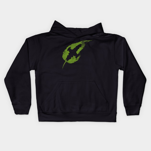 Leaf on the Wind Kids Hoodie by vincentcarrozza